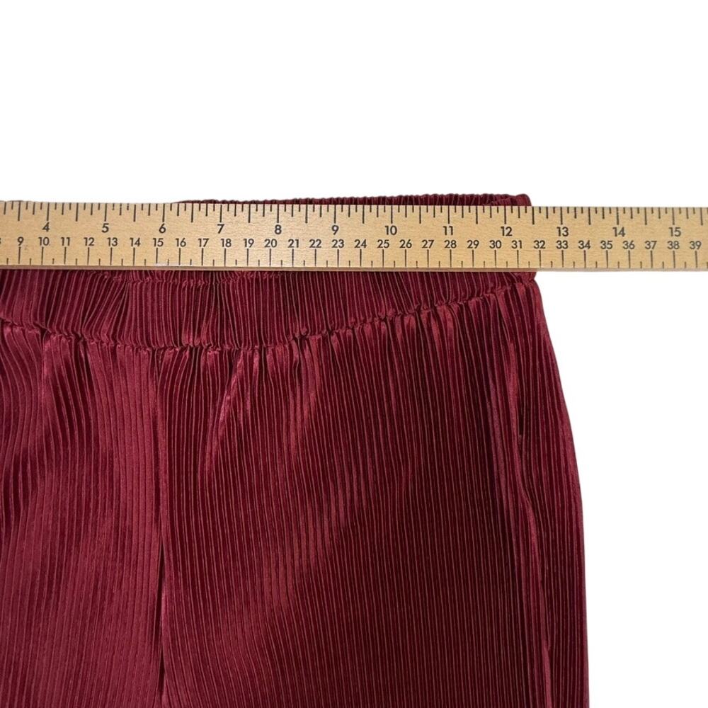 Waverles Pleated 2 Piece Set Burgundy Button Shirt Pants S Resort Lounge - Picture 12 of 16